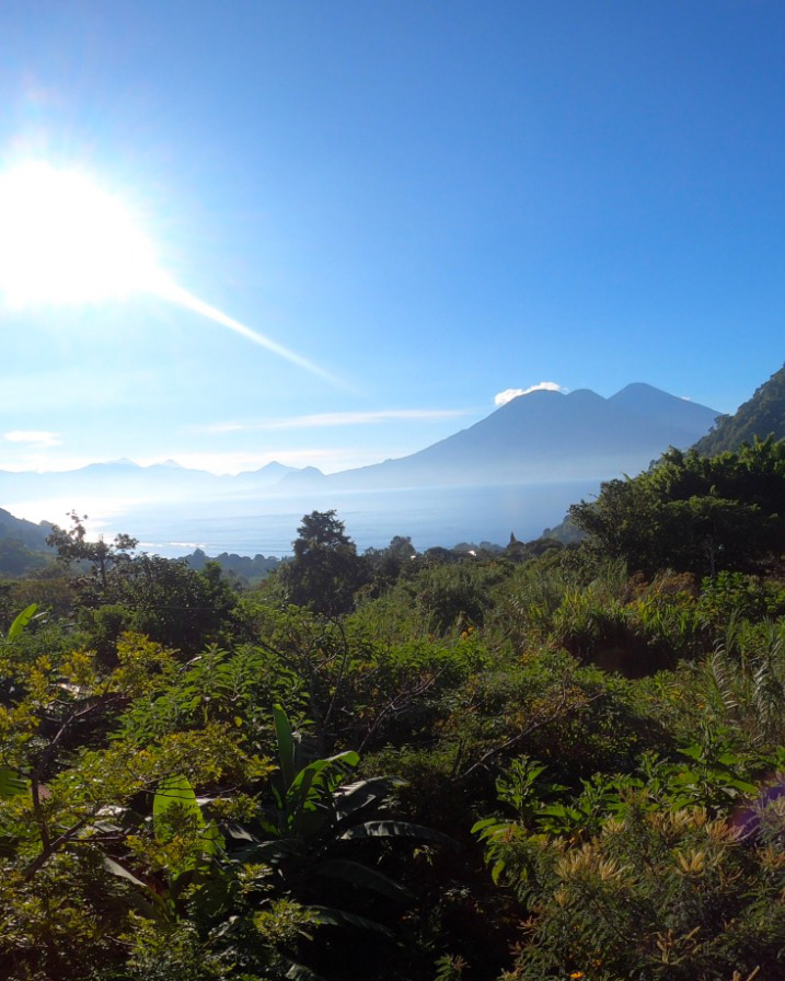 Lake Atitlán at dawn, seen from Tzununá